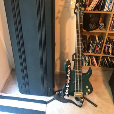 Samick Valley Arts 5 string bass Green w/ Hardcase and Stand image 1