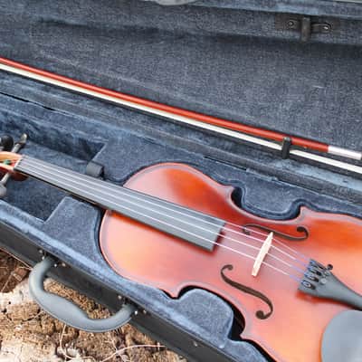 John Juzek 85 Violin Outfit with Case and Bow 4/4 size - Shaded Amber/Tobacco Brown Matte image 1