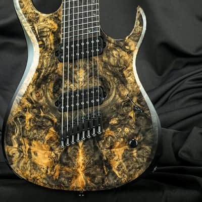 Kiesel/Carvin KM8 Kiesel 70th Anniversary Premium Multiscale 8 String Guitar 2016 Natural Buckeye Burl image 10