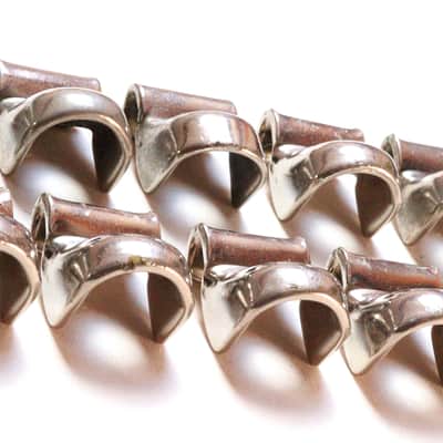 Set of (10) Slingerland Nickel Plated Brass Hoop Clips  / Circa 1940s image 1