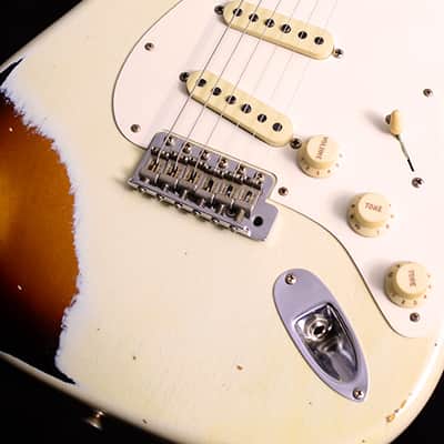 Fender Custom Shop 1959 Stratocaster Journeyman Relic NAMM 2019 LTD Olympic White/3 Tone Burst image 3