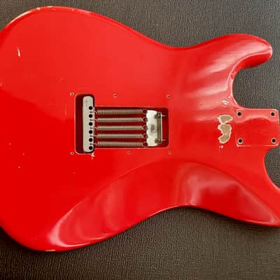 MJT Fiesta Red Strat Body Relic by MJT w/ Fender bridge image 5