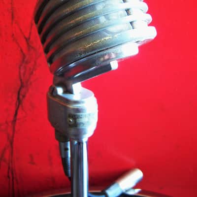 Vintage RARE 1940's Turner 34X modified dynamic microphone Satin Chrome with cable # 2 image 5