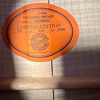 2010 Gibson J-200 Elvis Presley "The King Of Rock" Legend Series 236 Of 250 Limited Edition Super Jumbo Acoustic Guitar image 6