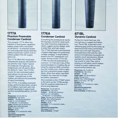 Vintage 1980's Electro-Voice 671BL Cardioid Dynamic Microphone Lo Z w accessories 664 660 image 2