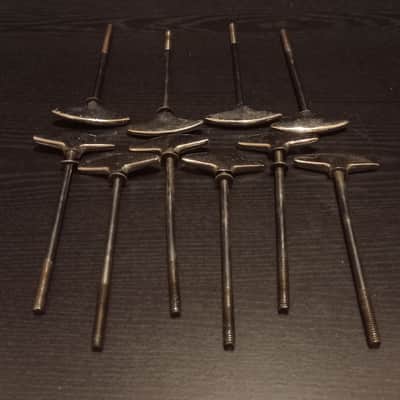 Sonor Tension rods set 10 pc for bass drum Teardrop, Champion, Super Champion 70s - Vintage chrome image 3