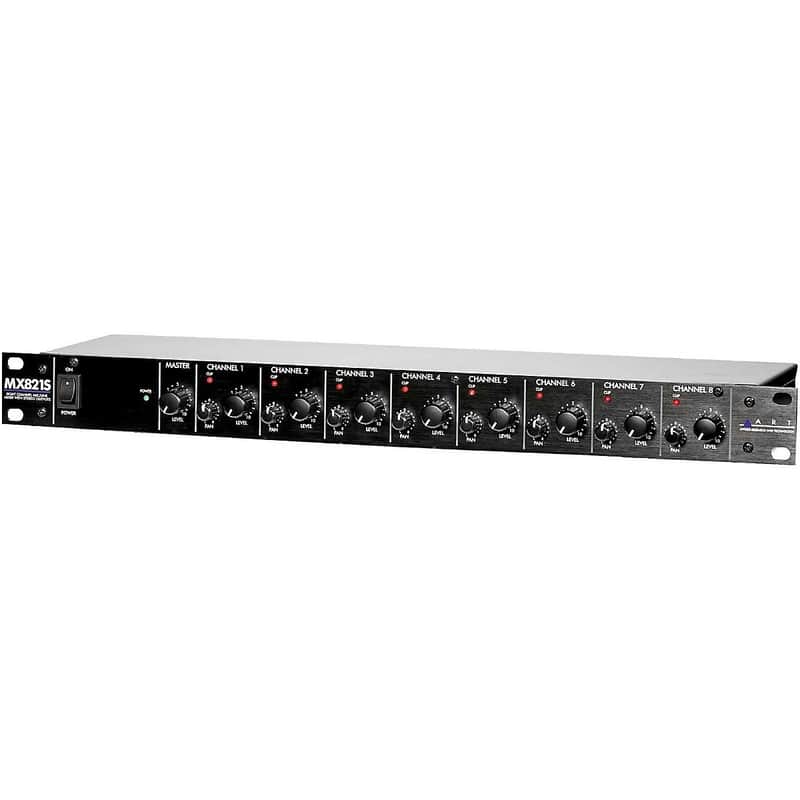 ART MX821S Eight Channel Mic/Line Mixer with Stereo Outputs, MultiColored image 1