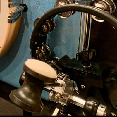 Pan American Drum Company LLC Optional Tambourine & Pedal Mount for Suitcase Kick Drums - (not for R image 1