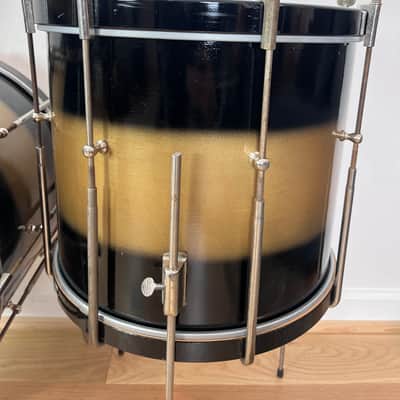 Decolite 3-pc Drum Kit Black Gold Duco Bop Sizes 12/14/16 Ludwig/WFL Shells w/ Hard Cases image 6
