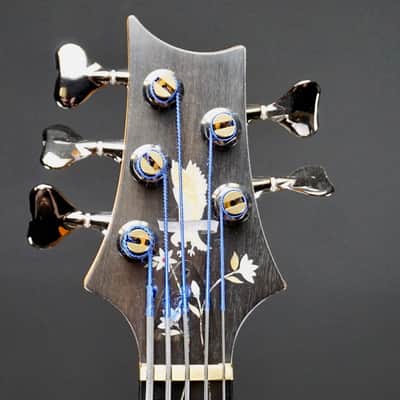 PRS NOS 2017 Namm Show Private Stock Gary Grainger 5 String Fretless Bass Dragons Breath Glow image 6