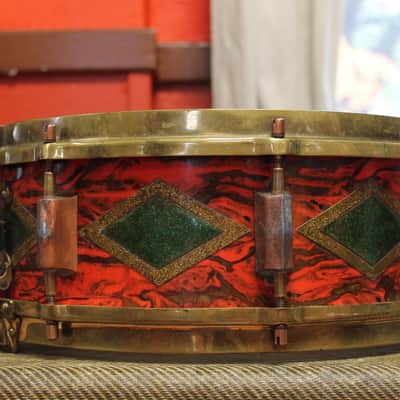 1930s Premier Dominion Super 5.5"x14" Snare Drum in Sunset Pearl image 3