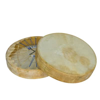 Traditional Bodhran Frame Drum 16” with Handle | Natural Goatskin Head | Includes Carry Bag & Wood–Leather Mallet | By Next Harps image 11