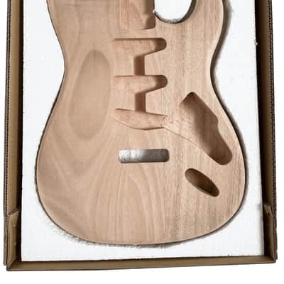 Unfinished ST Style Electric Guitar Body SSS – DIY Replacement Guitar Body Blank, Mahogany image 4