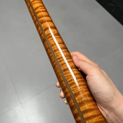 1 Round end stainless steel 22 frets Roasted flame Maple guitar neck 25.5inch hole 10mm Radius: 9.5 inches.gloss image 7