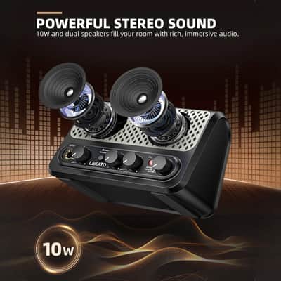 LEKATO GA-4 10W Portable Electric Guitar Amplifier with Clean & Overdrive Channel Reverb Bluetooth Mini Small Guitar Amp for Practice image 2