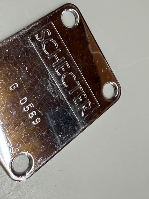Schecter Guitar Bass Neck Plate 80s - Chrome image 1