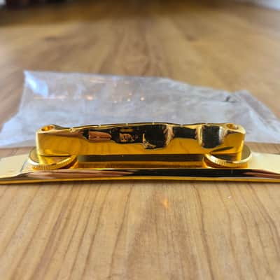 NOS Vintage 1970's Bigsby Gold-Plated Aluminum Archtop Guitar Floating Bridge! image 2