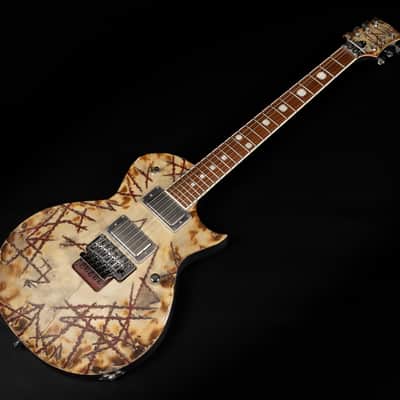 Immagine 2019 ESP E-II RZK-II Burnt Richard Z Signature - Distressed & Burnt | Japan Singlecut Rammstein Active EMG 81 Humbucker Pickups 4.19kg | CoA OHSC - 5