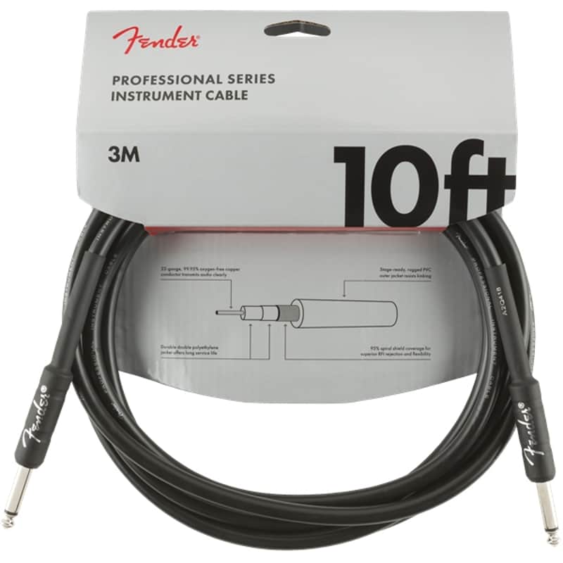 Fender Professional Series Instrument Cable 10 Foot Black