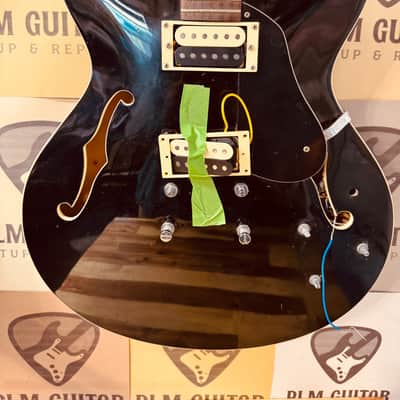 Oscar Schmidt OE30-B Delta King Semi-Hollow 2010s - Black image 2