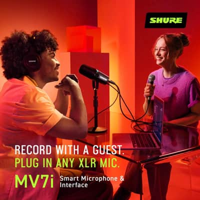 Shure MV7i Smart Microphone with Built-in Audio Interface - Podcast & Musician Mic with 2 Channels, XLR and 1/4", USB-C for Mac/PC/Phone, Advanced DSP Features, All-Metal Design, Auto Level Mode image 4