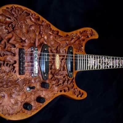 Blueberry Handmade Electric Guitar Hindu Motif with Seymour Duncan Pickups image 3