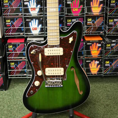 Revelation RJT60M TL semi acoustic guitar in greenburst L/H image 13