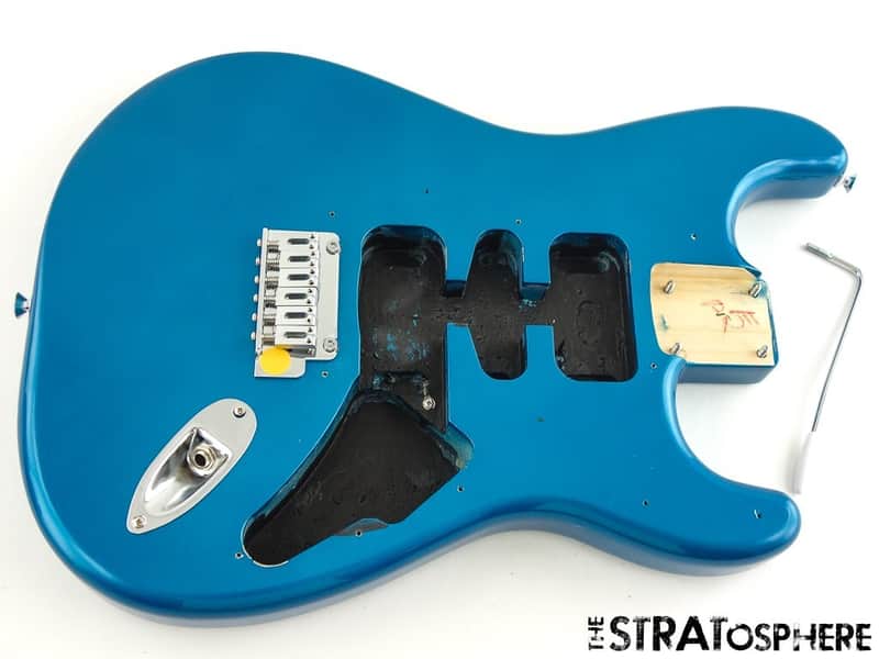 Fender Standard Stratocaster Strat BODY w/ HARDWARE, Poplar Aqua Marine Metallic image 1