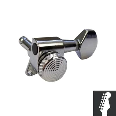 Jin Ho Locking Guitar Tuners Chrome 6 In-line Machine Heads Tuning Pegs 19:1 image 1
