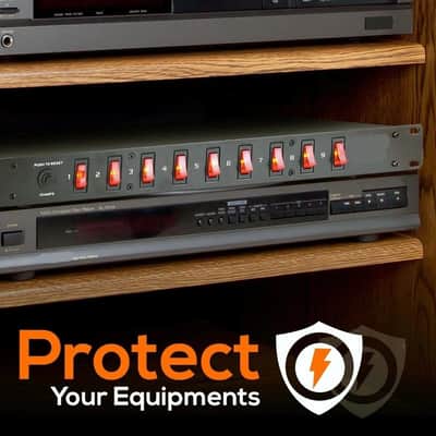 New 1U Rack Mount AC Power Supply Strip 15A 1800VA Cords And Wire image 3