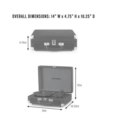 Crosley CR8005E-BH Cruiser Plus Suitcase Record Player - Bluetooth In/Out, 3-Speed, Blush image 3