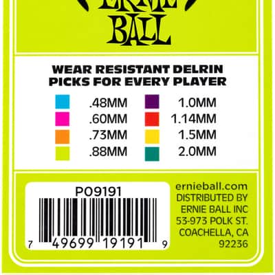 ERNIE BALL 9191 Everlast Pick Pack 088mm Plektren grün (12Stück) image 2
