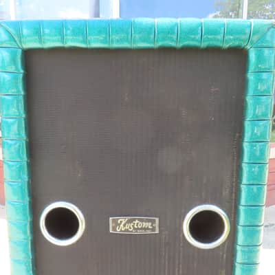 KUSTOM 1970 CASCADE GREEN 3-15" ORIGINAL CABINET EMPTY PICKUP ONLY SE. MICHIGAN RARE! image 5