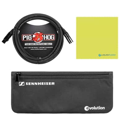 Liquid Audio Sennheiser E 604 Cardioid Dynamic Drum Microphone Bundle w/Pig Hog PHM10 8mm Mic Cable Polishing Cloth image 2