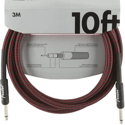 Fender® 10' Professional Series Red Tweed Instrument Cable #0990820061 - 10 ft image 1