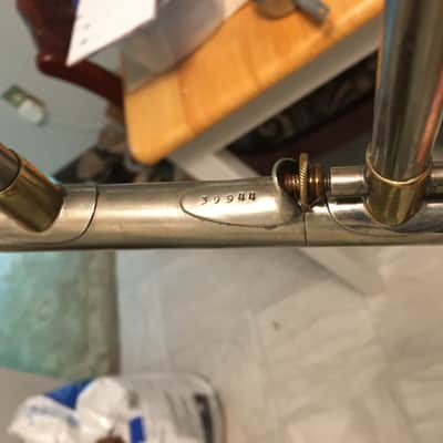 SUMMER DEAL F E OLDS LOS ANGELES .554 / .565 DUAL BASS TROMBONE 10INCH BELL SINGLE ROTAR 1948 EXCELLANT SHAPE ORG. CASE WITH MPC image 9