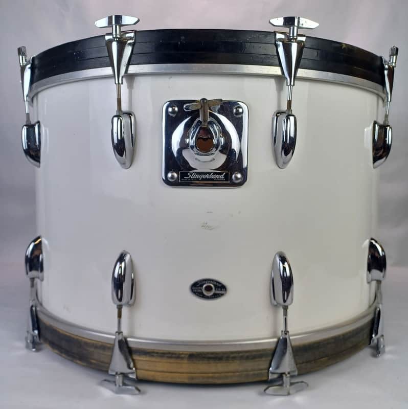 Slingerland 14x24"White Nitron 3Ply 70s Bass Drum Niles Black/Silver Set-o-Matic image 1