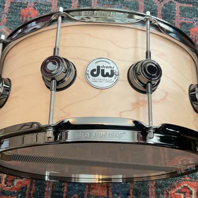 Mint DW Collector's Series Satin Oil Snare Drum 6.5x14 Natural W/Black Nickel HW image 1