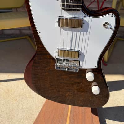 2020 Harmony USA Silhouette Limited Edition Flame Maple Top - Transparent Brown + New GATOR Transit GT bag image 8