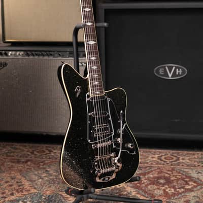 Duesenberg Paloma Baritone Electric Guitar - Black Sparkle with Gig Bag image 15