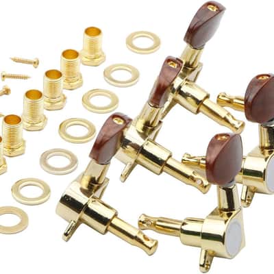 3R 3L Semi-Closed Golden Guitar String Tuners Tuning Keys Pegs Machine Heads Knobs Locking Tuners for Acoustic, Electric Guitar image 1