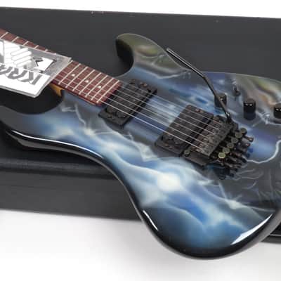 1985 Kramer Pacer Imperial - Graphic Night Scene - Banana Headstock! - Original Case & Hang Tag - Guitar Art image 7