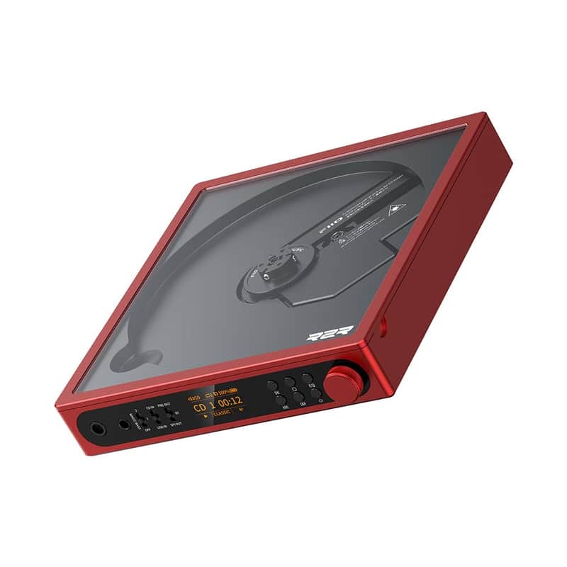 FiiO DM15 Portable Stereo CD Player with True 24Bit R2R DAC, 1150mW+1150mW High-Power Output, aptX Adaptive Bluetooth Transmitter, 24 Sound Presets, USB/CD HiFi Audio, HD Display (Red) image 1