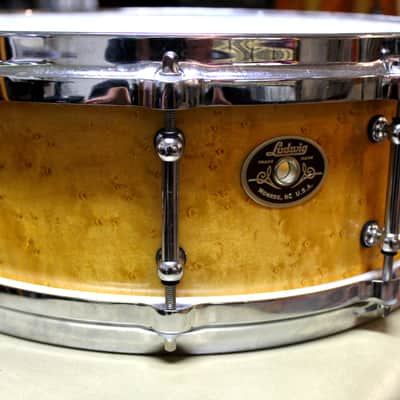 Ludwig Custom Shop Birdseye Maple 5x14" 10- Tube Lug Snare Drum with Die Cast Hoops image 3