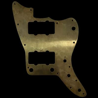Jazzmaster Pickguard Scratchplate - NO Upper Controls / Rhythm Circuit - USA 60s Vintage - Aged Brass - Made-to-Order image 1