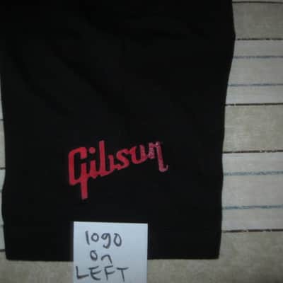 lightly worn genuine Gibson Firebird T-Shirt XL (X-Large), Black with Red Graphic, 60% Cotton / 40% Polyester - short sleeve GIBS-GA-FBBMXL (GA-FBBMXL) UPC # 711106533919, part of back neck area & right shoulder were re-stitched image 4