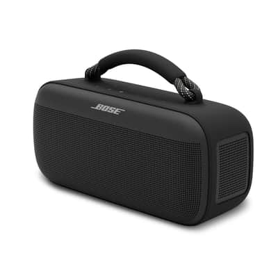 Bose NEW Bose SoundLink Max Portable Speaker, Large Waterproof Bluetooth Speaker, Up to 20 Hours of Battery Life, USB-C, Built-in 3.5mm AUX Input, Black + H&A 3' Aux Cable image 1