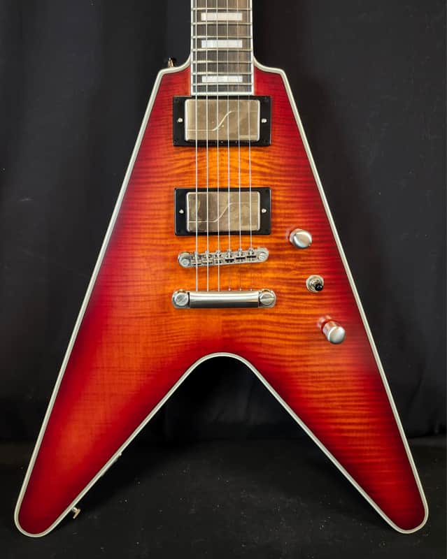 Epiphone Flying V Prophecy, Aged Bengal Tiger Burst, w/Premium Gig Bag image 1