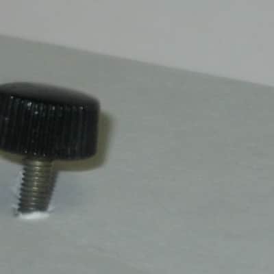 ONE used genuine Boss thumb screw (black hard plastic head) 1990s -2010s - HEAD: Black hard plastic- Top Side has light surface cloudiness, outer sides are ribbed - have some tiny nicks /  threaded shaft is silver color metal (but has discoloration) image 15