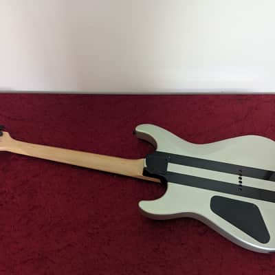 Fender Squier Showmaster Rally Stripe 2004 - Silver / Black Racing Stripe Rare Colorway Electric Guitar image 3